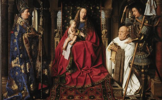 圣母玛利亚和圣婴与乔里斯-范德佩尔教士在一起