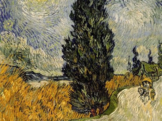 Road with Cypress and Star