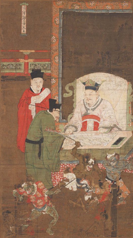 元  陆仲渊 十王图之都市王绢本