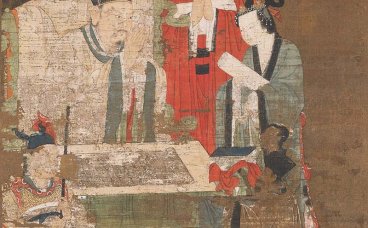 元  陆仲渊 十王图之五道耘轮王绢本