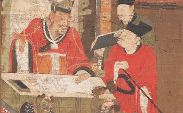 元  陆仲渊 十王图之平等王绢本